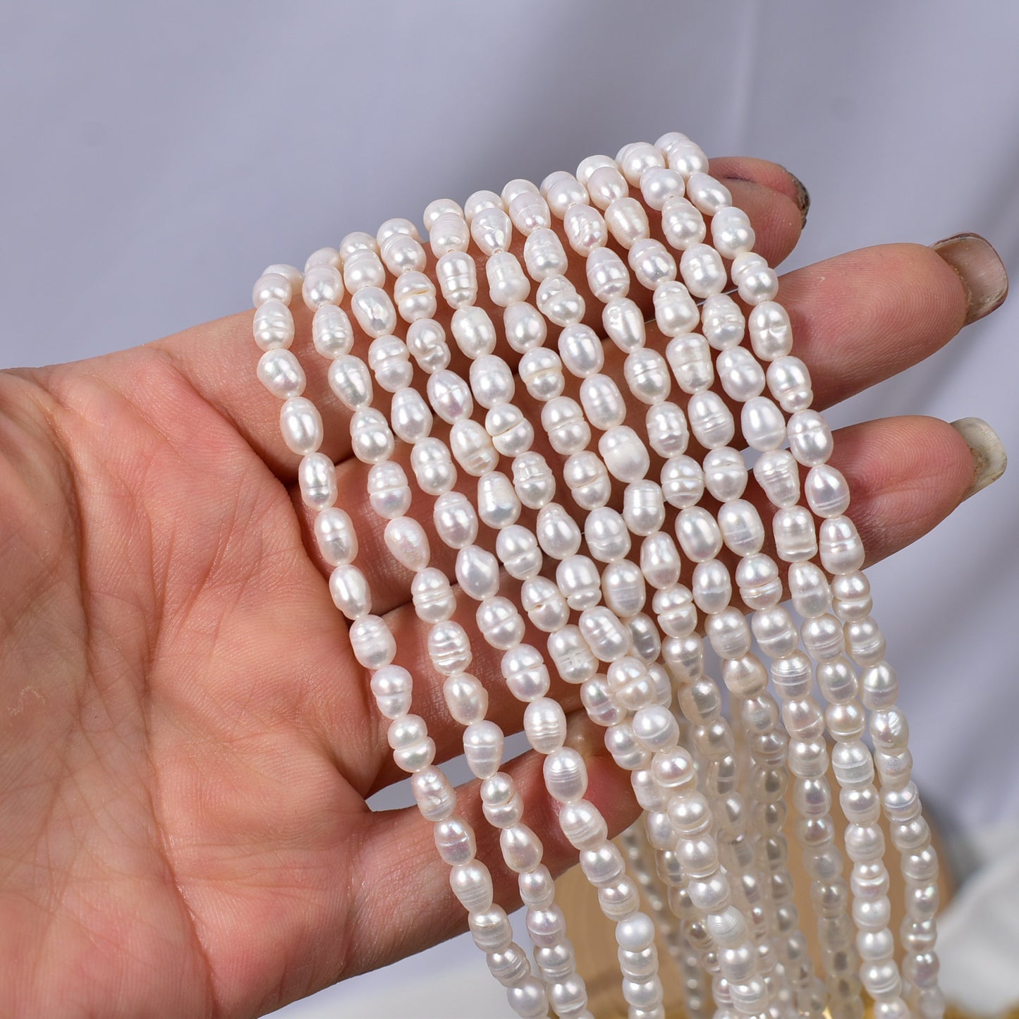 1058 4-5Mm natural freshwater pearl pearl DIY necklace bracelet work in progress