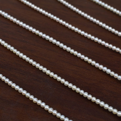 1168 3mm almost flawless white bright freshwater pearl work in progress