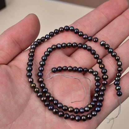 1150 black, pearl 4mm elongated natural freshwater pearl wholesale loose bead jewelry handmade DIY accessories