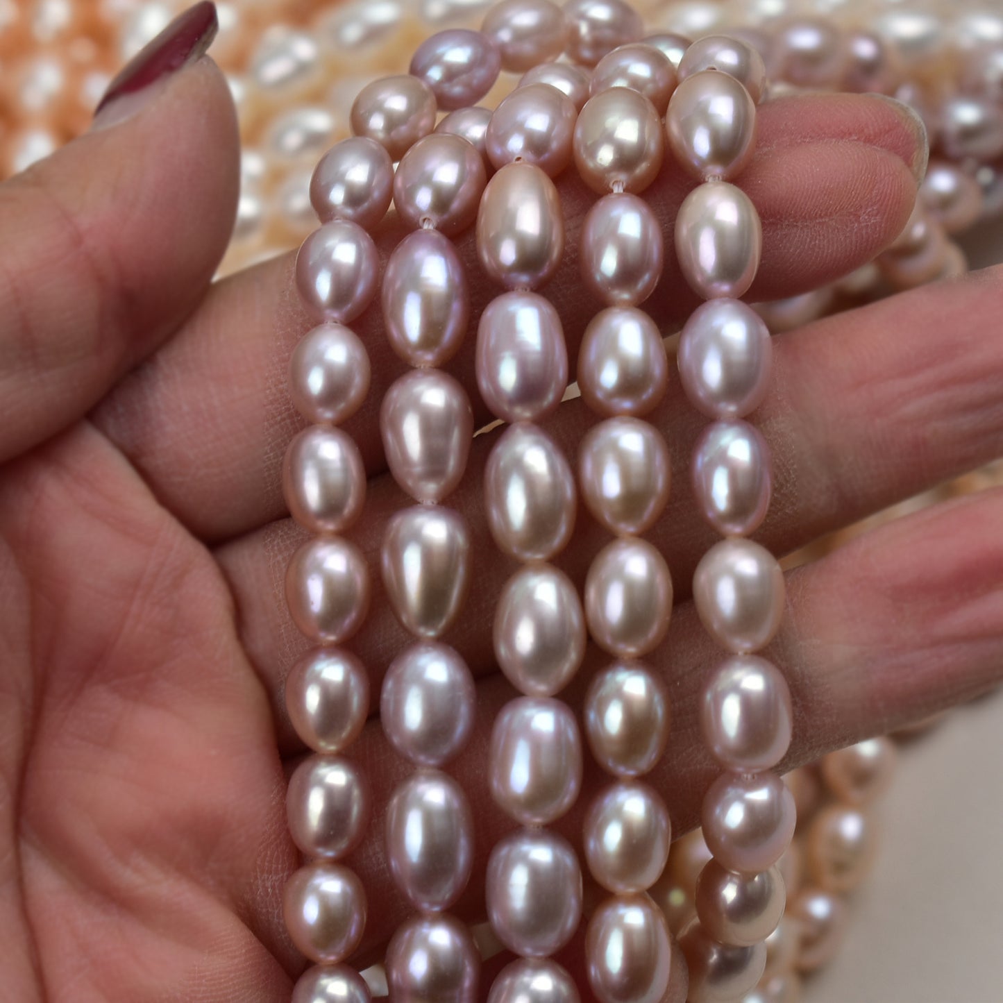 1016-Natural Freshwater Pearl Rice-shaped Loose Beads DIY Handmade Jewelry Accessories