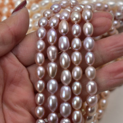 1016-Natural Freshwater Pearl Rice-shaped Loose Beads DIY Handmade Jewelry Accessories
