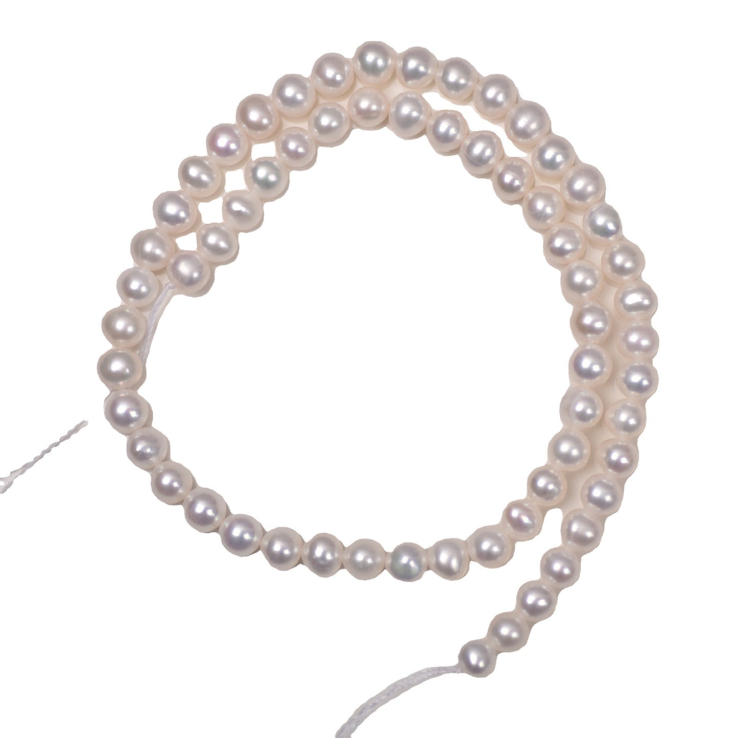 1121 Freshwater nearly round pearl beads about 6mm loose beads DIY beads wholesale