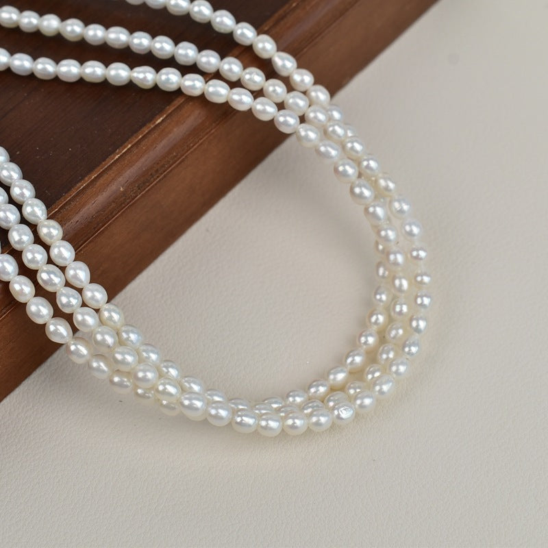 1017 Natural freshwater real pearl necklace material freshwater pearl AK meter bead DIY handmade beaded jewelry accessories