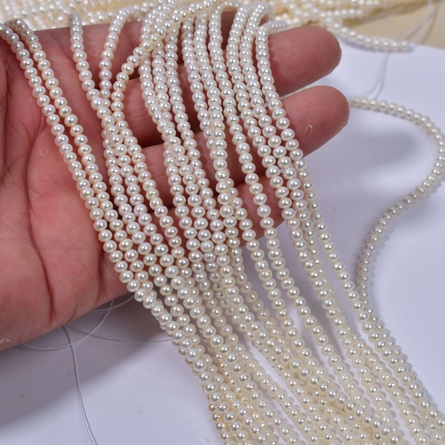 1131 4-4.5 mm Bread Pearl Pearl, Natural Freshwater Pearl Four Sided Light work in progress DIY material