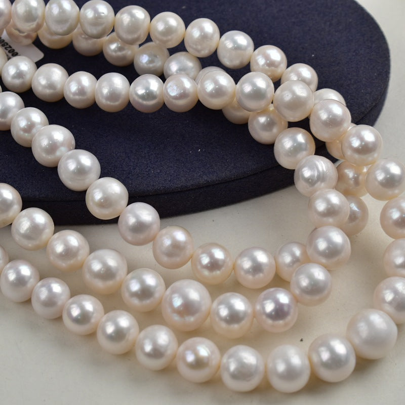 1166 White 8-11-13 mm Natural Freshwater Near Round Pearl work in progress Pearl Jewelry Accessories DIY