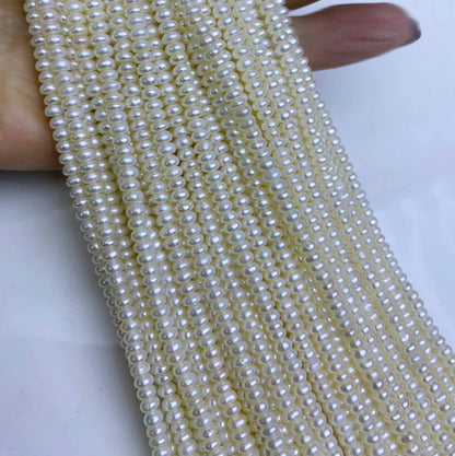1223 Natural Freshwater Pearls 3-4mm Flat Beads Loose Beads Necklace Bracelet Semi-finished Beading DIY Handmade Accessories