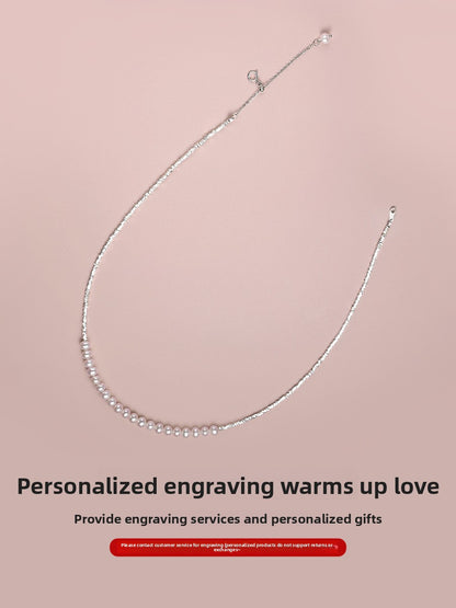 Pearl Necklace Women's Freshwater Strong Light Sterling Silver Shining Smile