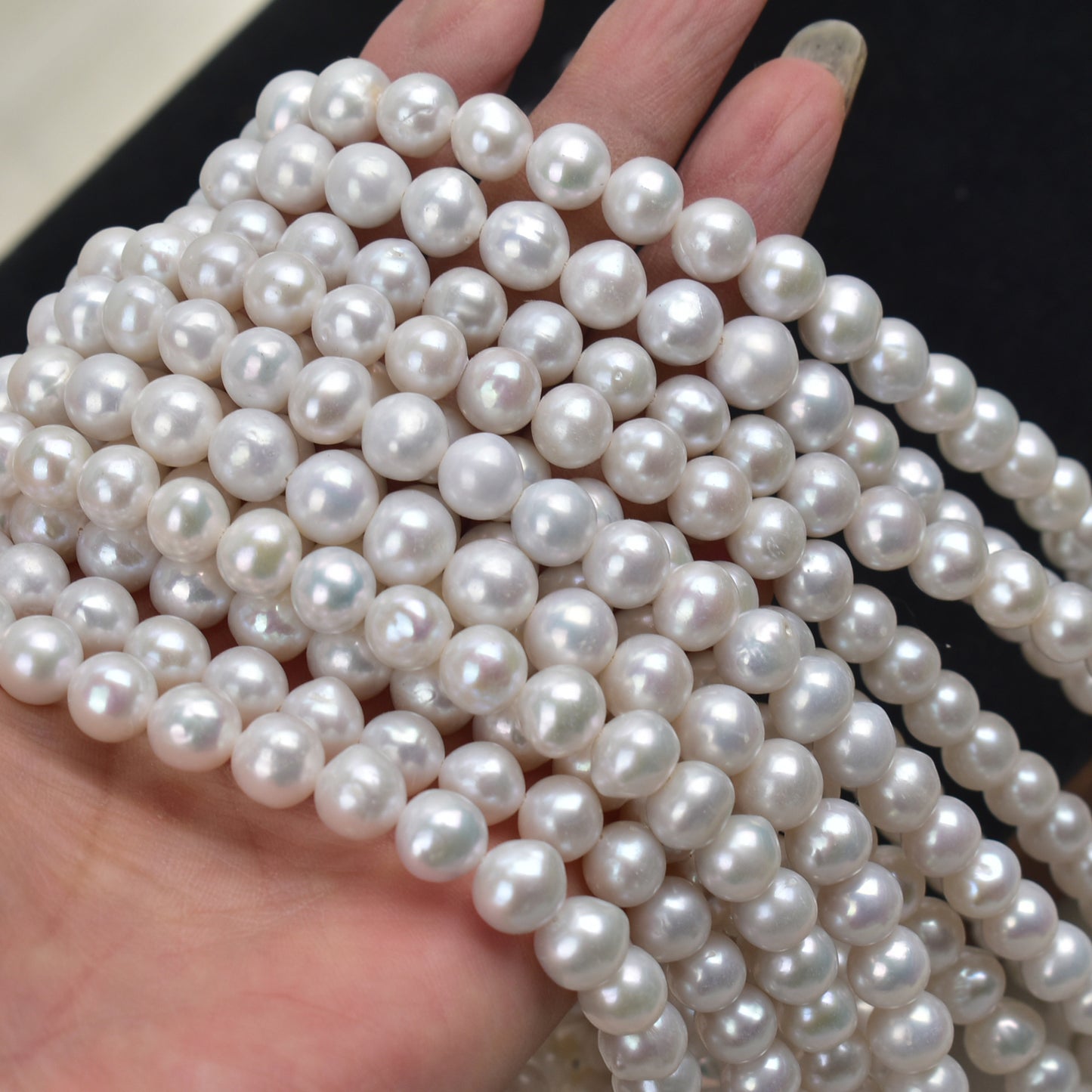 1143 8-9Mm Edison Round Bar Natural Freshwater Baroque Pearl DIY Jewelry Accessories Material