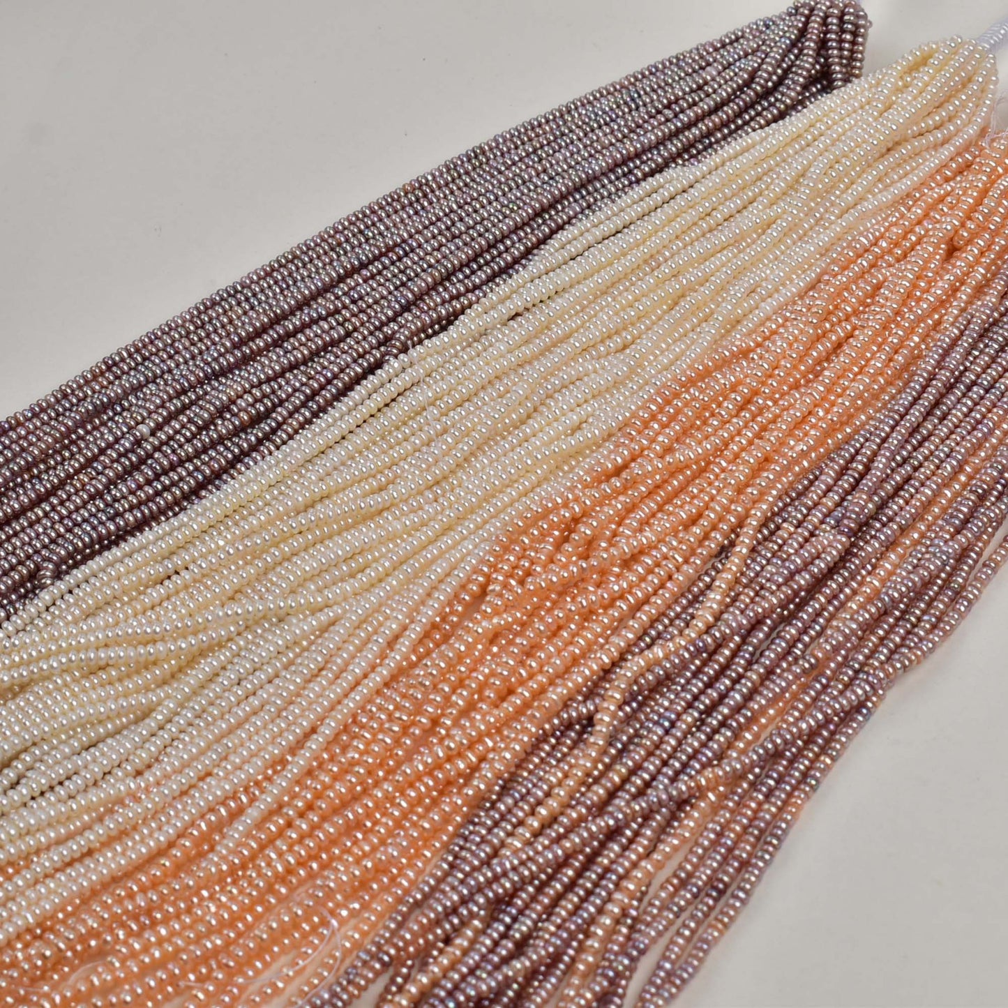 1248 Extended 40cm about 4mm flat beads, natural freshwater pearl DIY jewelry