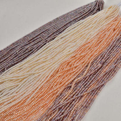 1248 Extended 40cm about 4mm flat beads, natural freshwater pearl DIY jewelry