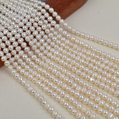 1180 Zhuji 4-5mm natural freshwater pearl nearly round thread work in progress bare beads DIY jewelry loose beads beads wholesale