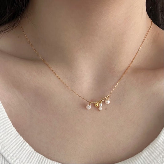Natural special-shaped freshwater pearl necklace Personalized design Clavicle casual women's style