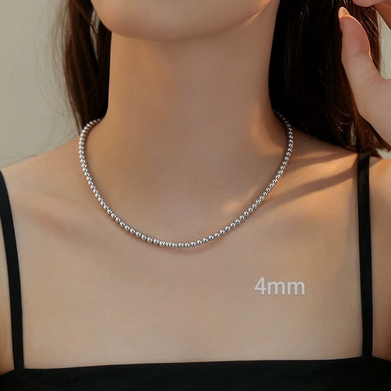 silver gray pearl necklace women's French retro premium autumn and winter sweater chain