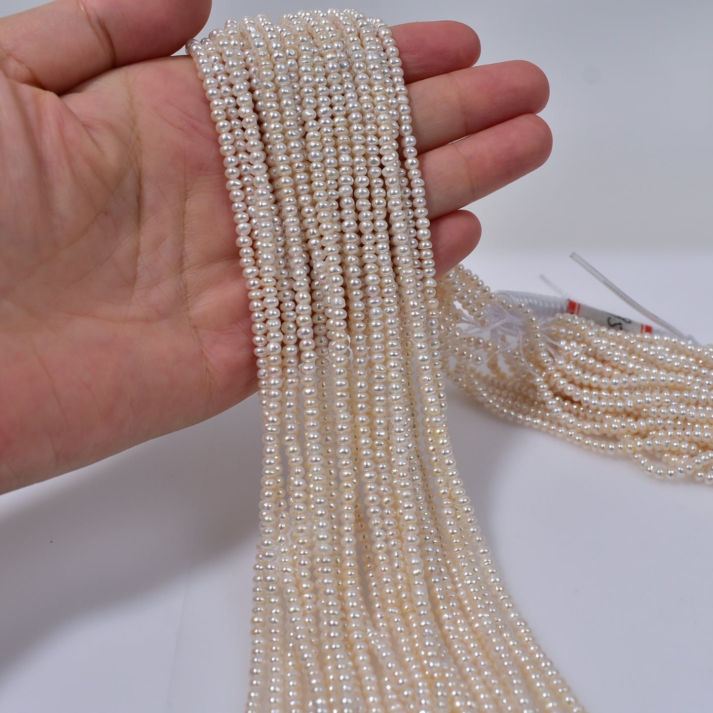 1207 4-5mm Strong Light Natural Freshwater Flat Beads Small Pearls DIY Loose Beads Jewelry Handmade Accessories Material Wholesale