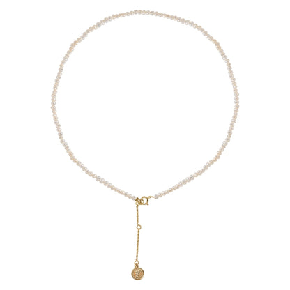 Natural pearl necklace, simple and exquisite irregular millet beads, tag necklace.