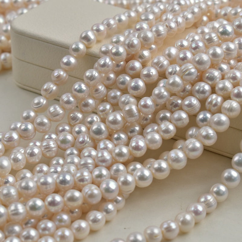 1148 9-10mm Near-Round Natural Freshwater Pearl Loose Beads