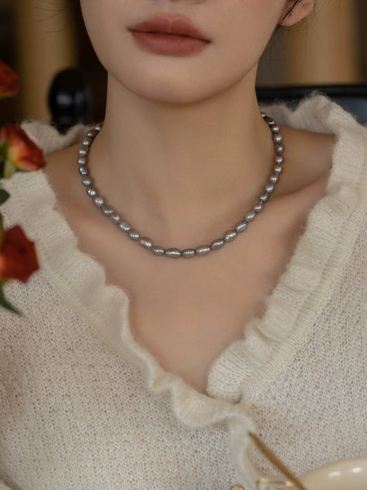 7-8mm Baroque Special-shaped Natural Freshwater Pearl Necklace Girls Gift