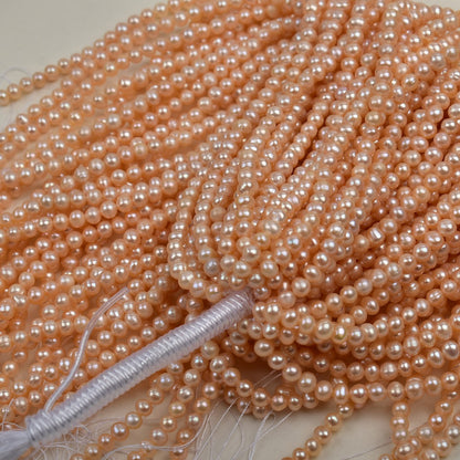 1162 5-6Mm Freshwater Pearl Loose Pearl Natural Pearl Pink Near Round Perforated Pearl work in progress diy