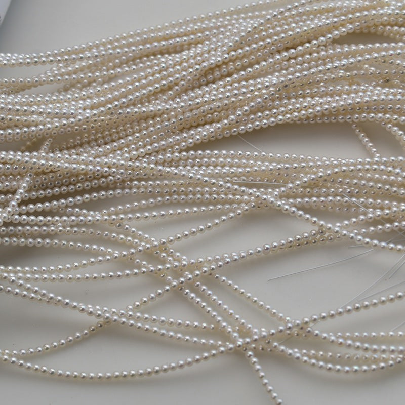 1113 new 3-4mm white bright strong light near round pearl natural freshwater pearl