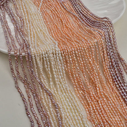 1197 2-3Mm natural freshwater pearl necklace work in progress purple beads