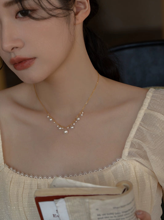 Crystal Pearl Necklace Jewelry for Women