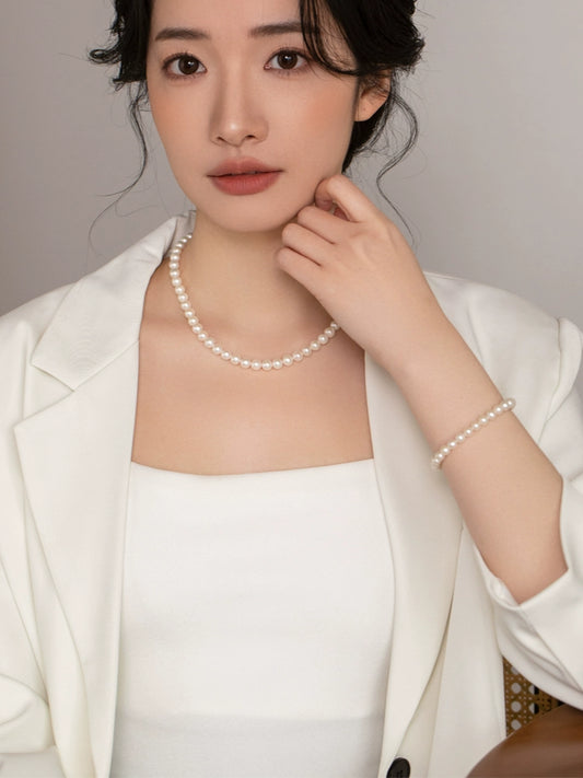 Natural Freshwater Pearl Necklace Female Versatile Mother Chain Female Gift