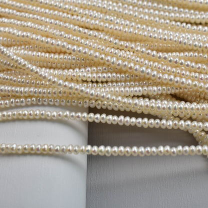 1243 new 2-3mm white, flat beads, white bright uniform freshwater pearl loose beads pearl DIY handmade material