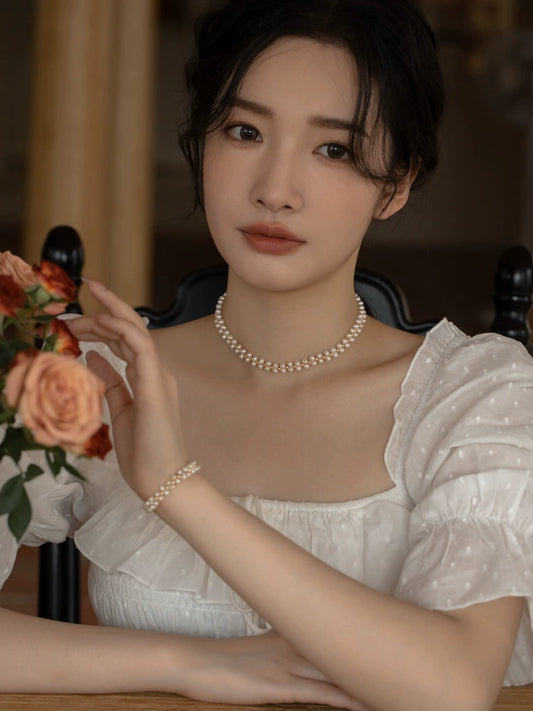 Pearl Necklace Women's Chain Hand-woven Choker
