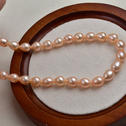 1106 Wholesale Seedless Natural Freshwater Pearl 7-8m Drop Baroque DIY Loose Beads