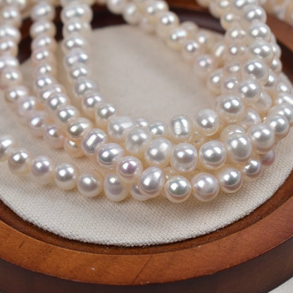 1147 6-7Mm natural freshwater pearl strong light potato round work in progress necklace DIY handmade material