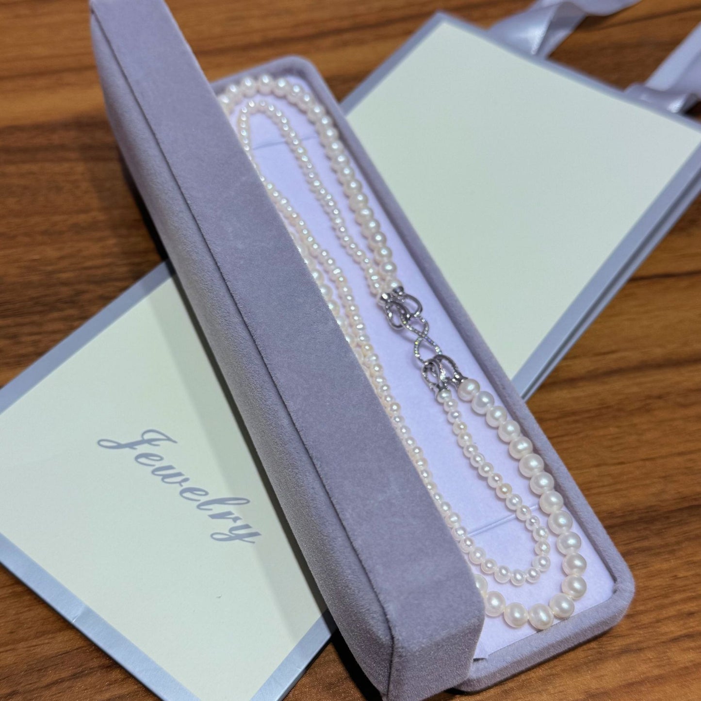 four seasons evergreen Japanese double-layer one wear more freshwater pearl necklace sweater chain