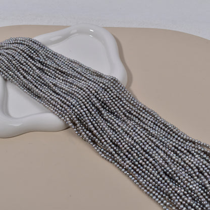 1161 3mm grey, natural freshwater pearl loose beads work in progress naked beads DIY