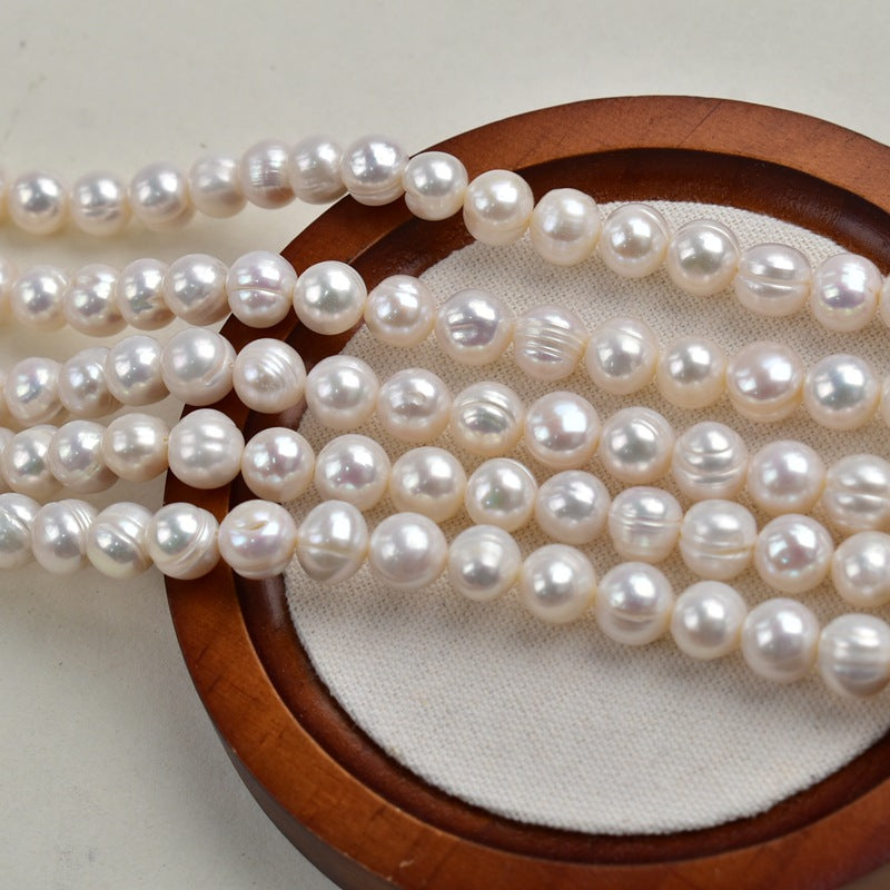 1148 9-10mm Near-Round Natural Freshwater Pearl Loose Beads