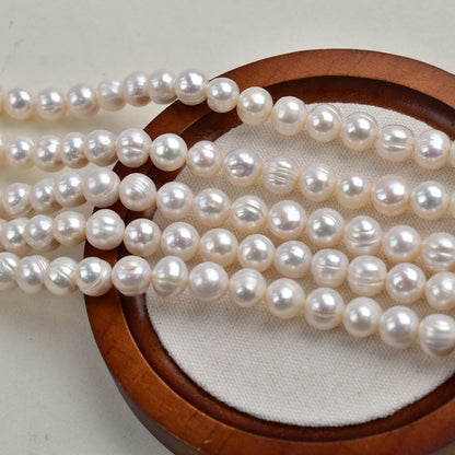 1148 9-10mm Near-Round Natural Freshwater Pearl Loose Beads