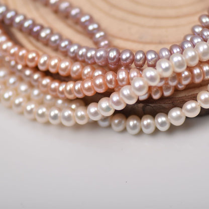 1251 flat beads about 5-6mm natural freshwater pearl DIY jewelry material