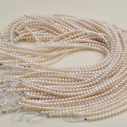 1172 4-5Mm Near Round Pearl, Natural Freshwater Pearl DIY Beaded Necklace Bracelet Accessories