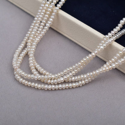 1129 3-4mm Irregular Pearl DIY Bracelet Necklace work in progress Natural Pearl