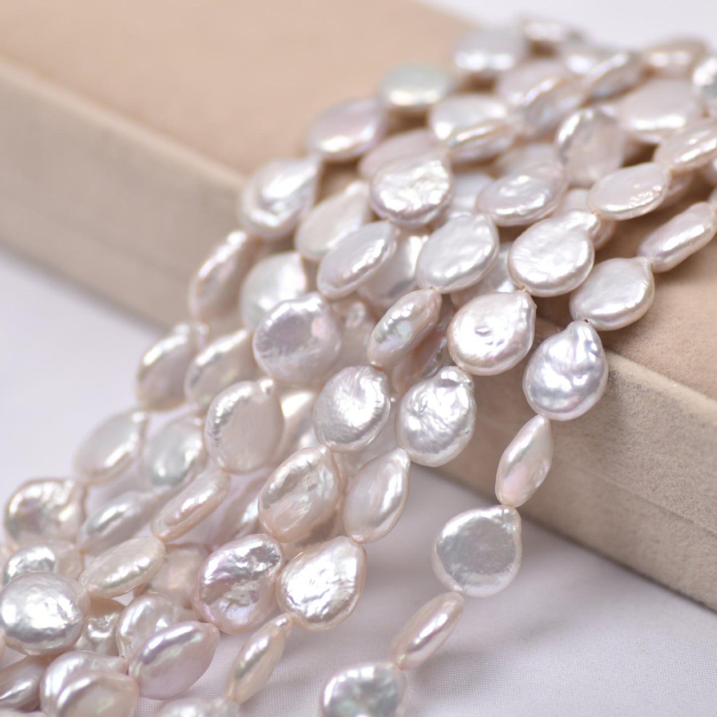 1094 Baroque Button Natural Freshwater Pearl 10-11mm with Tail Loose Beads DIY Jewelry Accessories