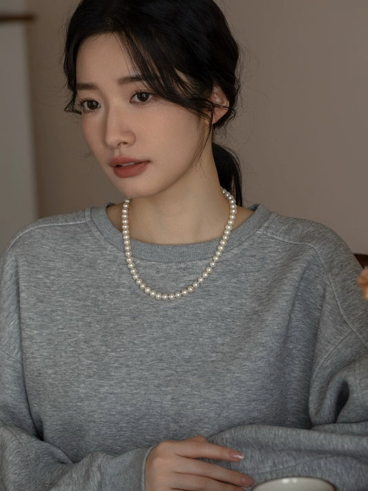 Autumn and Winter Long Atmospheric Natural Freshwater Pearl Necklace Female Genuine High-end Mother Chain Girl