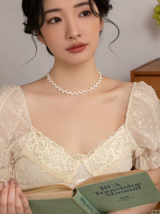 Natural Pale Flame Pearl Necklace Women's Design Chain Jewelry Collar Women's