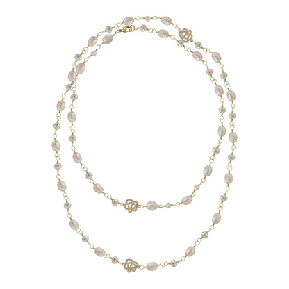 French natural baroque pearl necklace, women's rose long sweater chain, one wear more