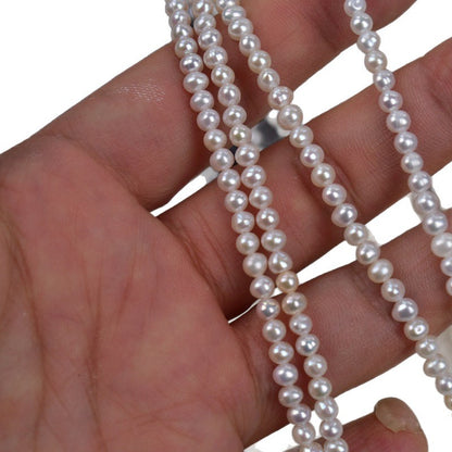 1188 3-3.5 mm Near Round Pearl Natural Freshwater Pearl Necklace work in progress DIY Loose Bead Jewelry Accessories