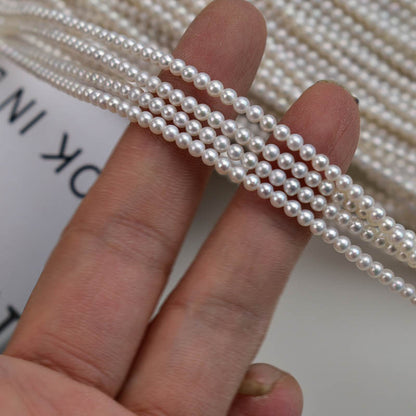 1113 new 3-4mm white bright strong light near round pearl natural freshwater pearl