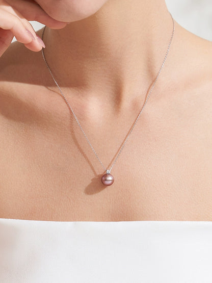 Tahiti Edison Pearl Pendant Princess Diana Necklace 18K Gold Purple Natural Pearl Clavicle Chain Premium