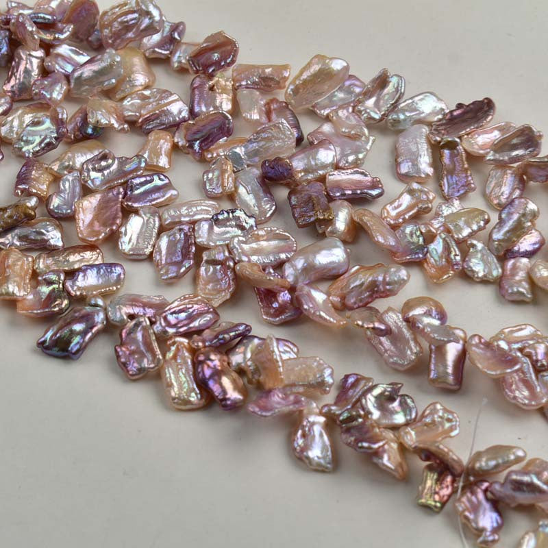 1088 Strong Light High Quality 12-13mm Purple Petal Freshwater Pearl Necklace Baroque