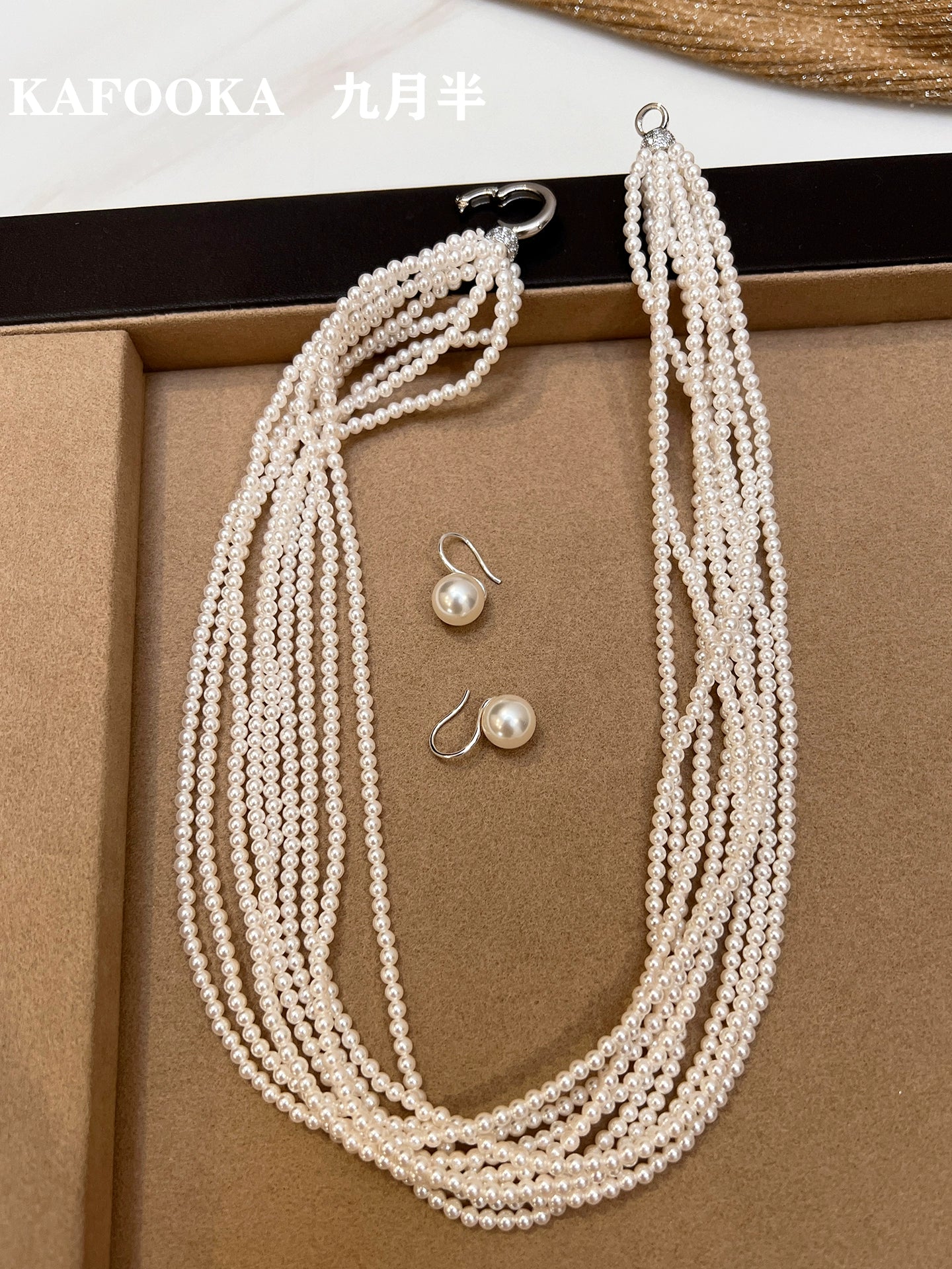 Twist Multi-layer Wrap  3mm Small Rice Pearl Necklace Ladies Princess Chain French Clavicle New
