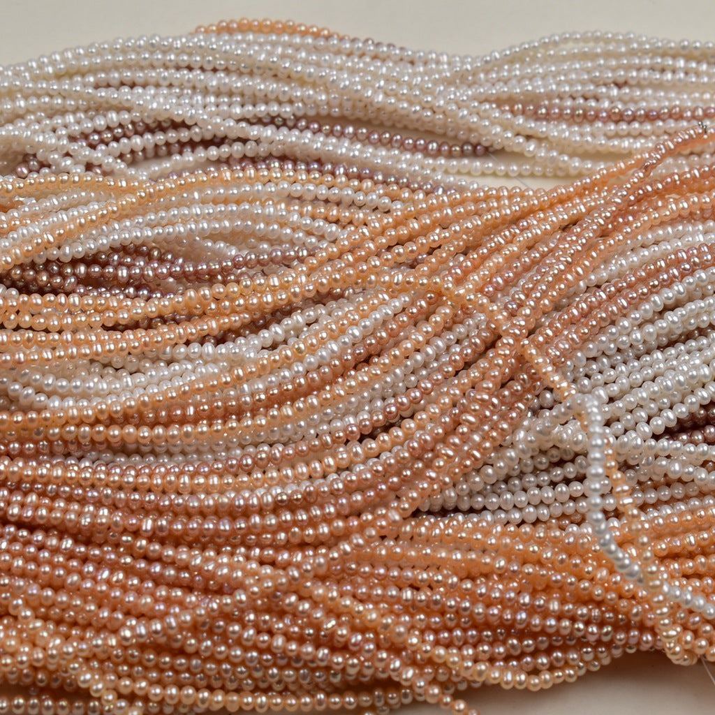 1187 Natural Freshwater Pearl 3-4mm work in progress Loose Bead Bare Bead DIY