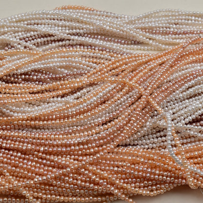 1187 Natural Freshwater Pearl 3-4mm work in progress Loose Bead Bare Bead DIY