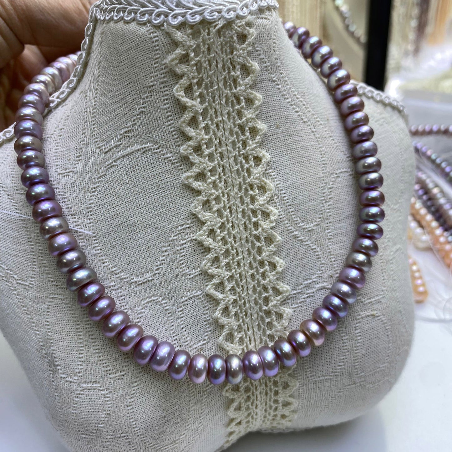 1240 Zhuji natural pearls 8-9MM freshwater flat beads loose beads purple pearls