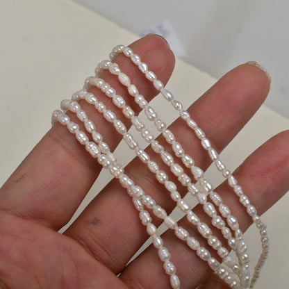 1197 2-3Mm natural freshwater pearl necklace work in progress purple beads